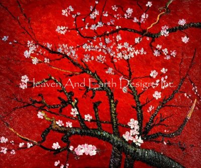 Diamond Painting Canvas - Mini Almond Blossom Red - Click Image to Close